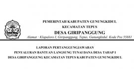 LPj Penyaluran BLT DD Tahap I 2020 Giripanggung